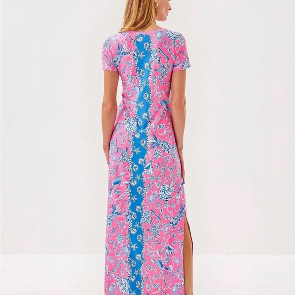 Lilly Pulitzer Kaden Vibrant Pink and Blue Maxi Dress NWT - Picture 2 of 12